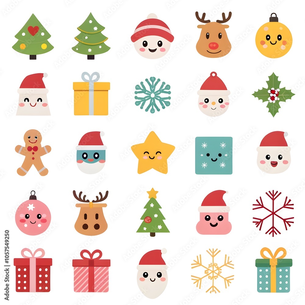 Christmas Ornaments with Santa Claus, Reindeer, and Snowman element collection Christmas Ornaments with Santa Claus, Reindeer, and Snowman element collection