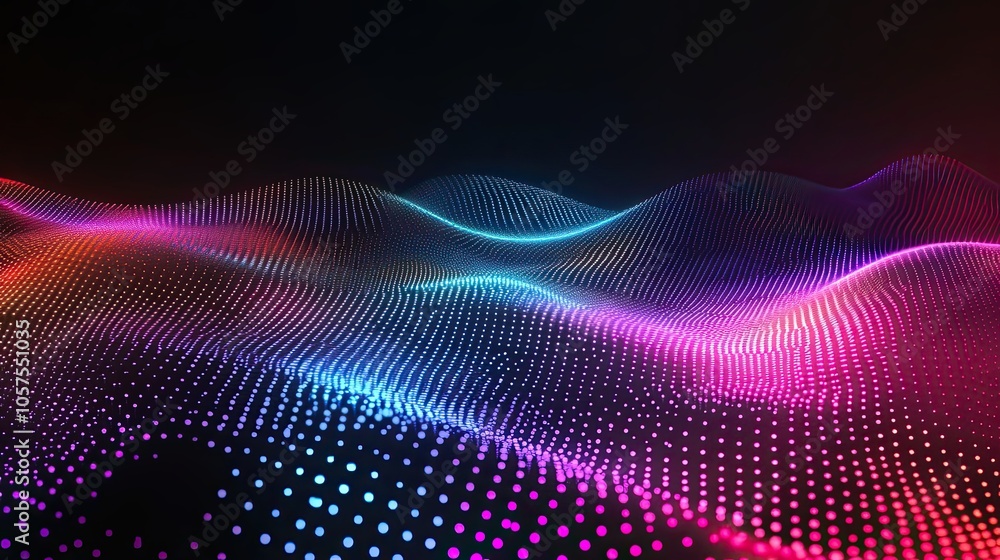 Abstract Wavy Pattern of Pink, Blue, and Orange Dots Abstract Wavy Pattern of Pink, Blue, and Orange Dots