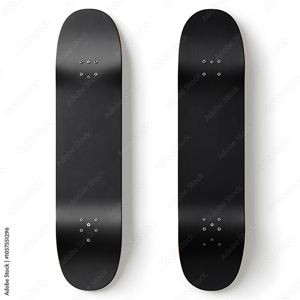 Blank skateboard deck template mockup isolated on white Blank skateboard deck template mockup isolated on white
