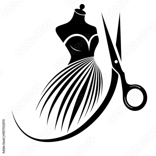 Minimalistisches, elegantes Schneider-Logo mit Nadel und Faden – Symbol für Schneiderkunst und Präzision im Handwerk.