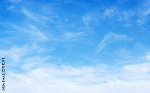 Blue sky with white clouds.