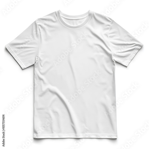 White t shirt mockup front used as design template tee shirt blank isolated on white