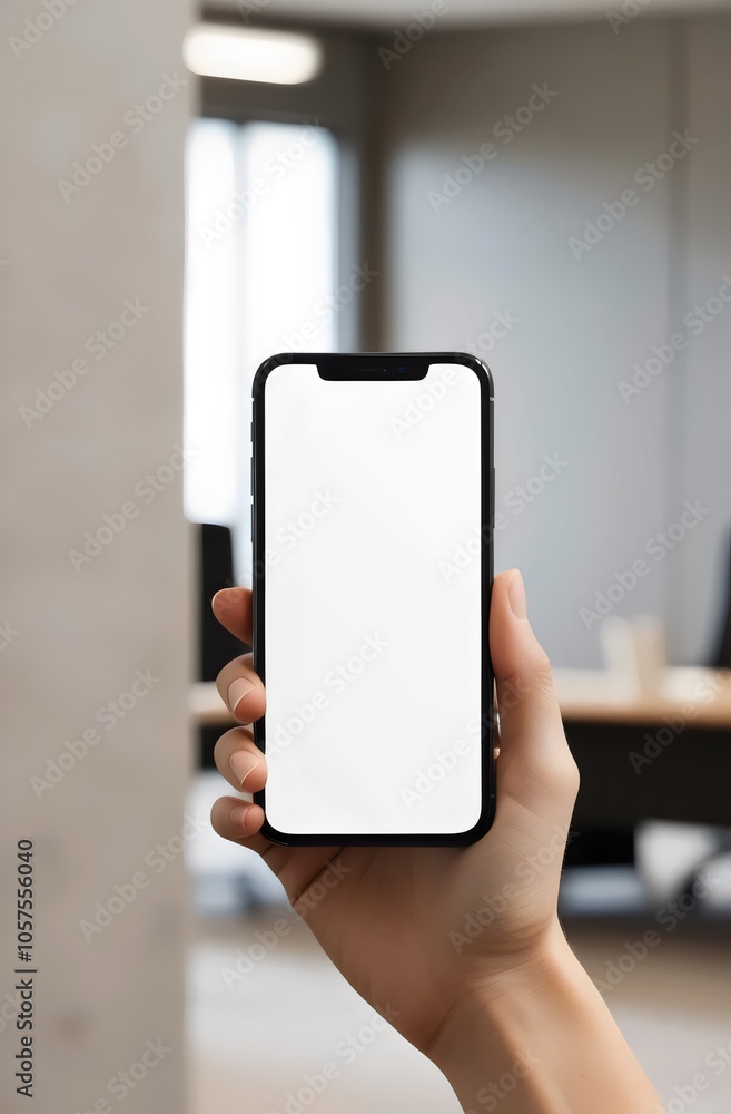 Mockup image of a hand holding and using mobile phone with blank desktop screen. Mockup image of a hand holding and using mobile phone with blank desktop screen.