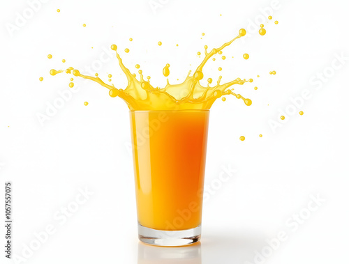 glass of orange juice splash