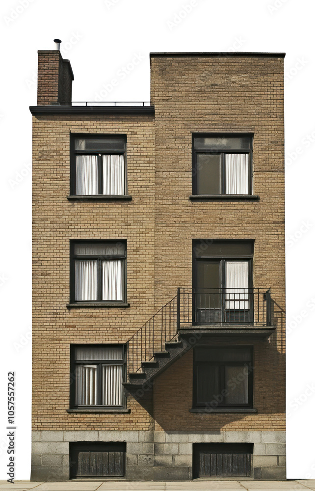 Fototapeta premium PNG Vintage building architecture urban brick.