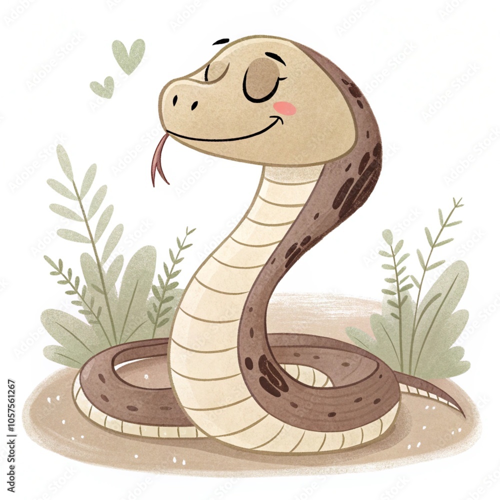 Fototapeta premium happy snake on white background