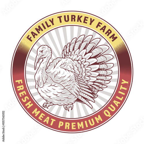 Family turkey farm emblem