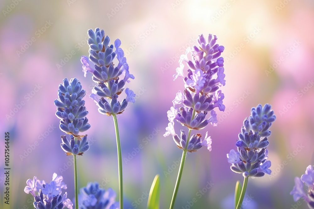 Fototapeta premium Close-up of lavender flowers in dreamy soft light