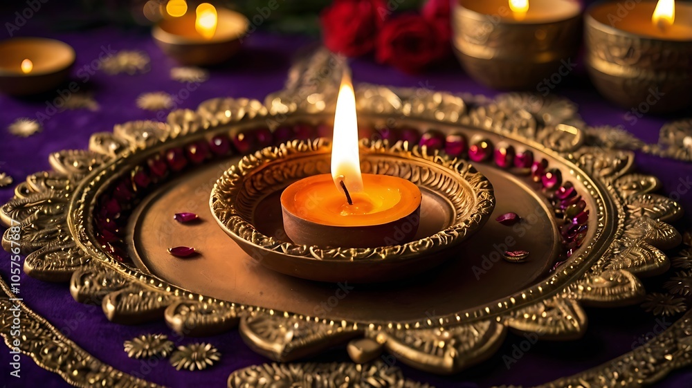 Happy Diwali decorated background on the night Happy Diwali decorated background on the night