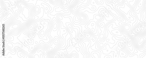 Seamless Monochrome Contour Pattern, Abstract Topographic Background for Creative Use
