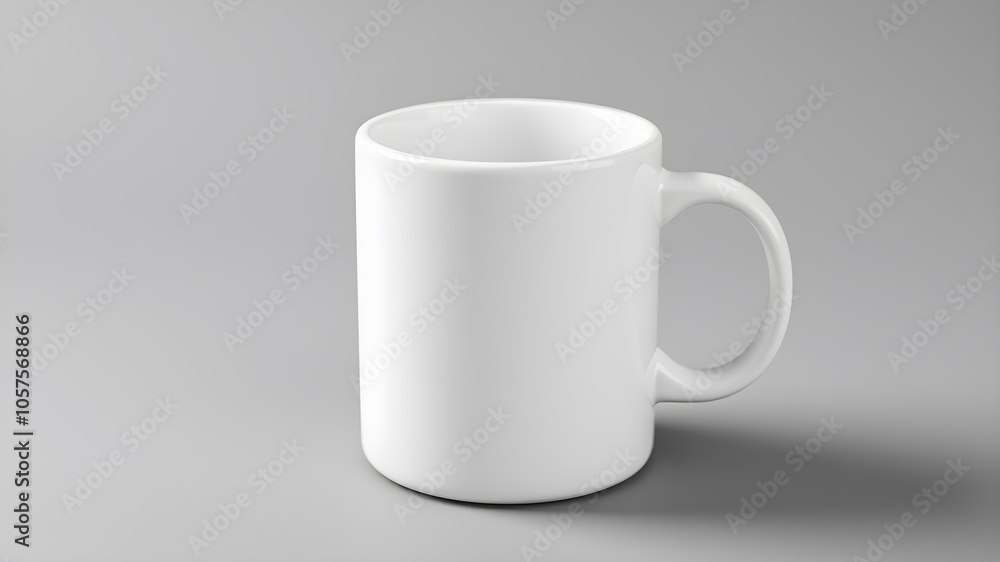 A plain white ceramic mug mock up. Generative AI A plain white ceramic mug mock up. Generative AI
