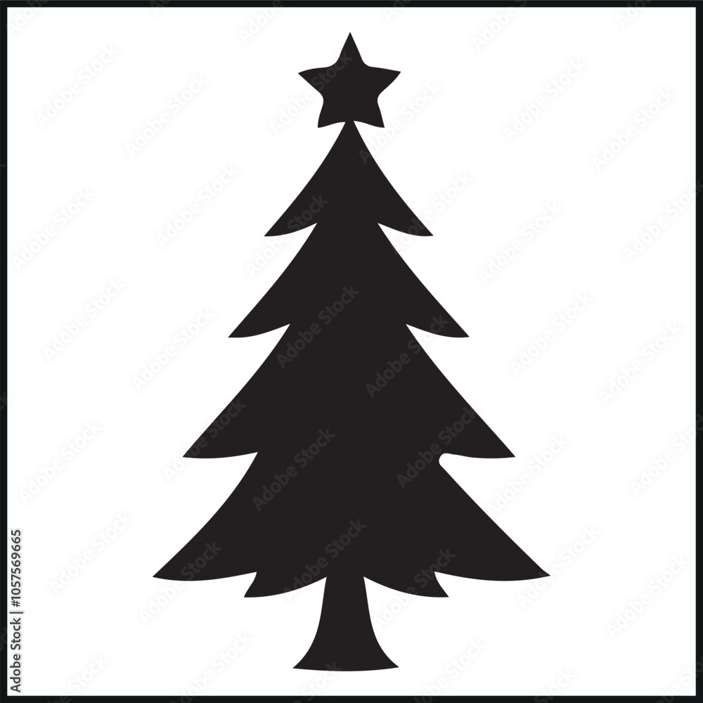 Christmas Tree Silhouette Pine ,Art, sticker, icon Christmas Tree Silhouette Pine ,Art, sticker, icon