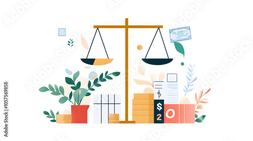 Wallpaper Mural Balance scale representing value, money, and financial decisions Torontodigital.ca