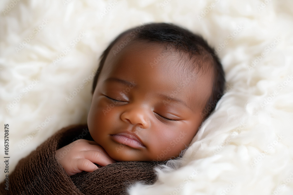 Black Newborn Baby Isolated Black Newborn Baby Isolated