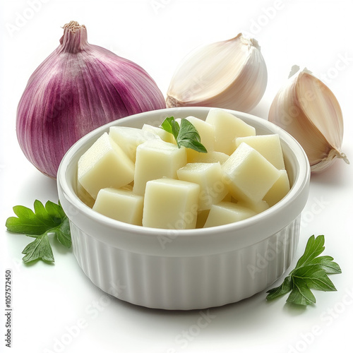 Chopped Garlic Isolated