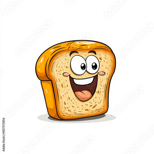 Happy Cartoon Loaf of Bread Illustration