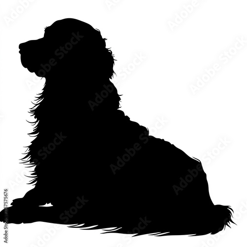 Dog Laying Down Silhouette,...