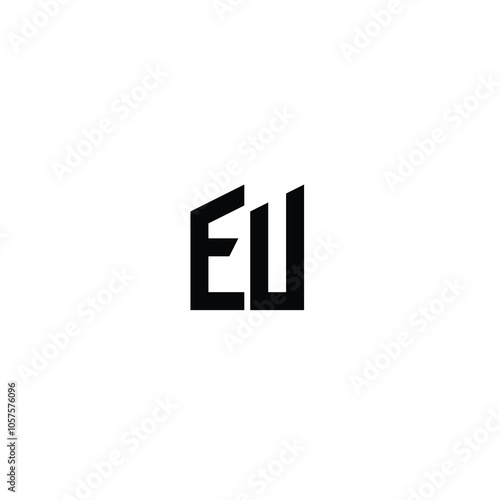 EU monogram logo design letter text name symbol monochrome logotype alphabet character simple logo