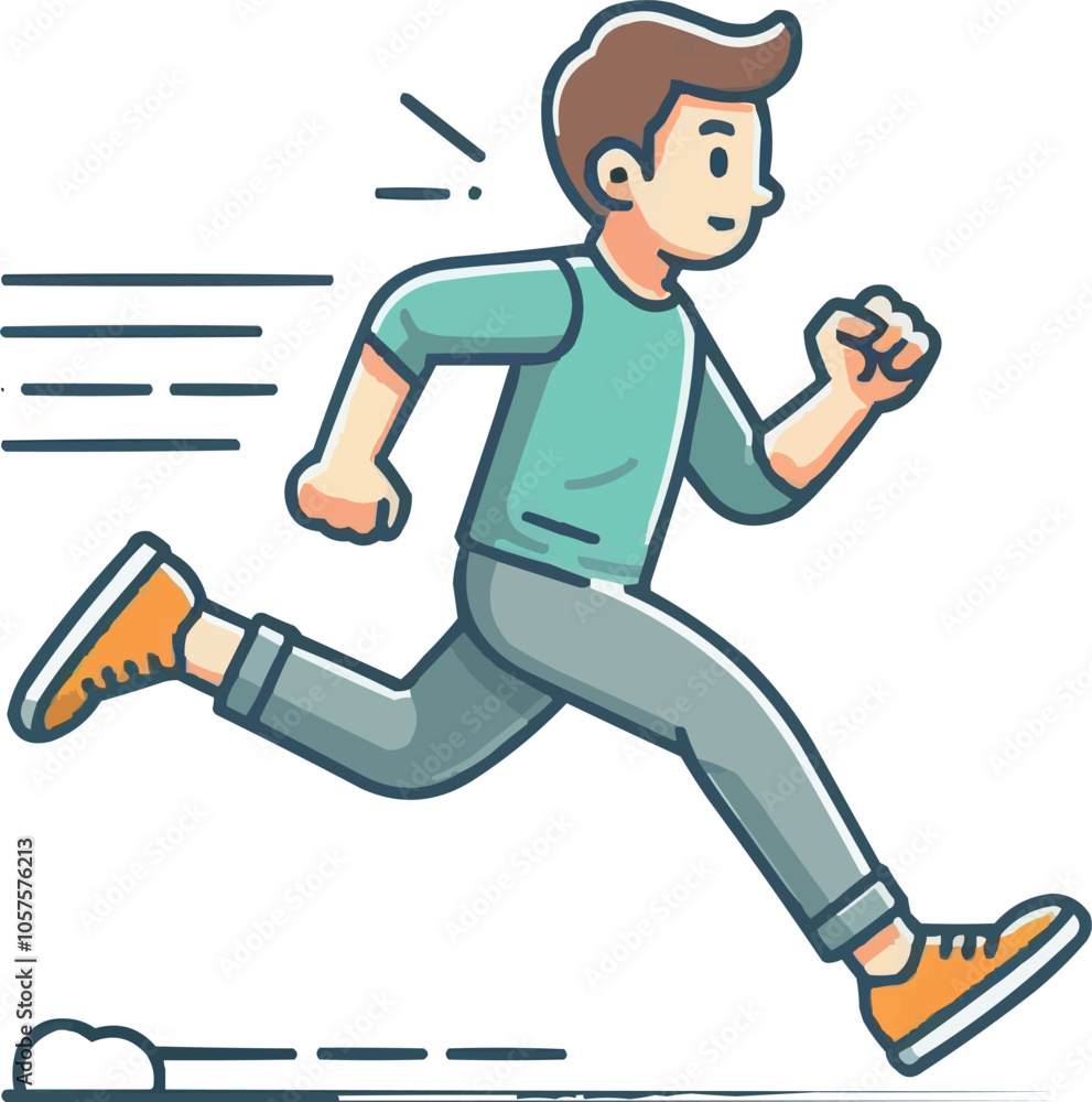 a cartoon drawing of a man running with a fist in his mouth. a cartoon drawing of a man running with a fist in his mouth.