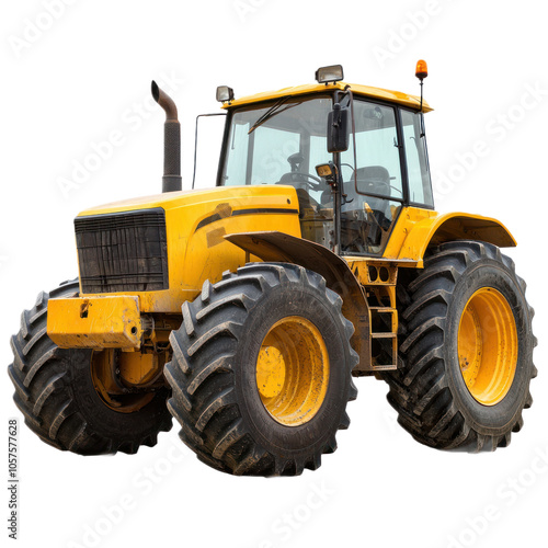 Construction Tractor - Heavy-duty tractors used in construction settings. isolated on transparency background