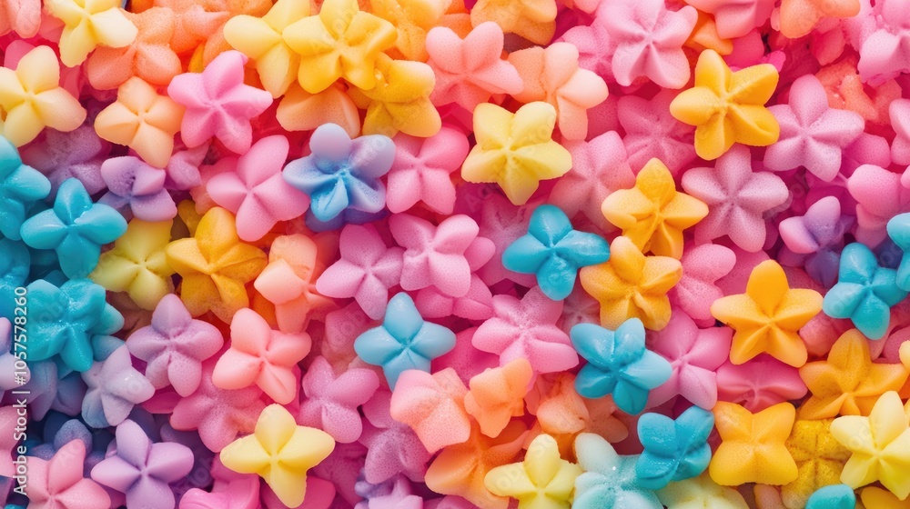 Εκτύπωση καμβά A Vibrant Display of Joy with Playful Star Puffs in a Colorful Spectrum Ideal fo