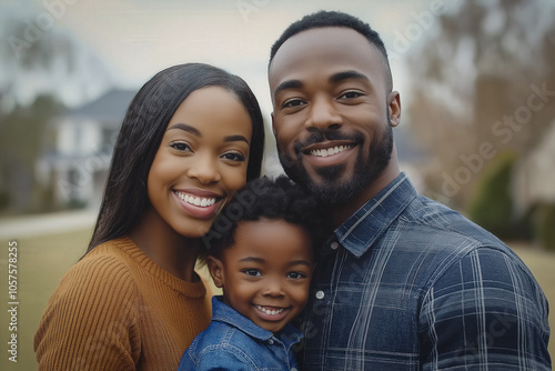 Family Outside A New House