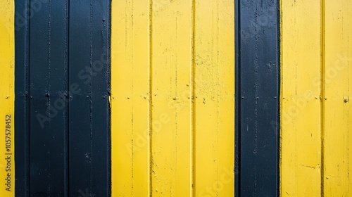 A striped wall in yellow and black featuring a complementary sticker photo