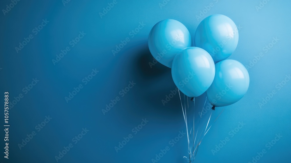Blue balloons on a solid blue backdrop showcasing a festive yet minimalist style ideal for celebration themes Blue balloons on a solid blue backdrop showcasing a festive yet minimalist style ideal for celebration themes