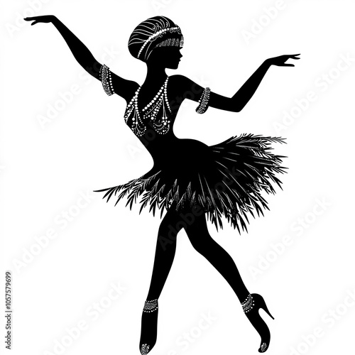 Flapper Silhouette, Illustr...
