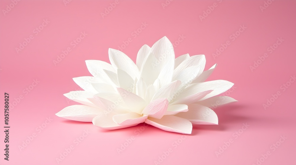 Stunning Multi-Layered Aster Origami Paper Sculpture - Vibrant Solid Color Backdrop Showcasing Artistic Craftsmanship and Intricate Petal Design Stunning Multi-Layered Aster Origami Paper Sculpture - Vibrant Solid Color Backdrop Showcasing Artistic Craftsmanship and Intricate Petal Design