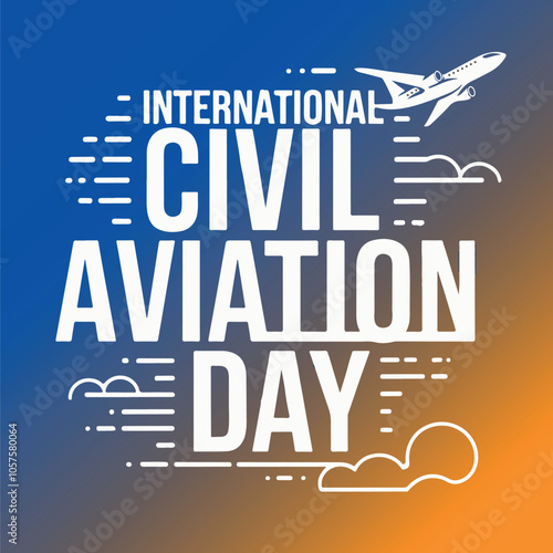 International Civil Aviation Day. 7 December, Civil aviation day, Vector