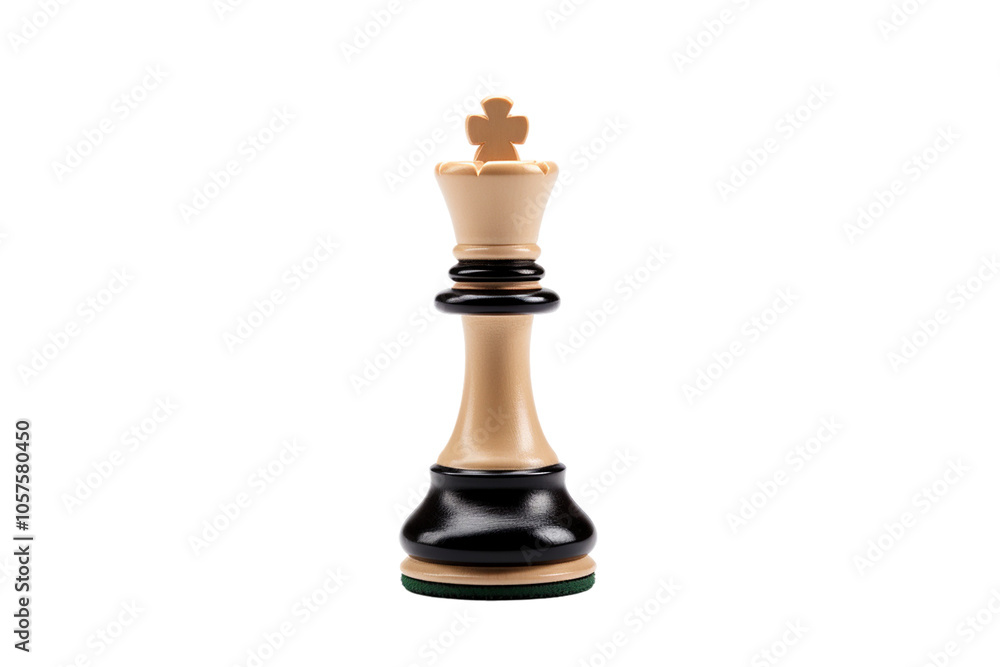Regal Chess King Piece on Black and White Board Regal Chess King Piece on Black and White Board