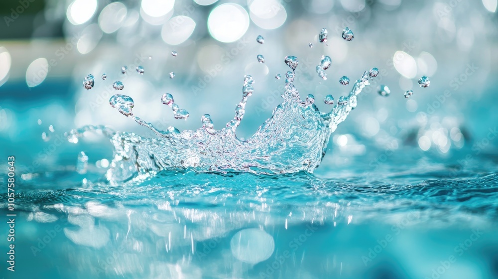 Closeup of serene clear water surface with splashes in a stylish mint hue Swimming pool water texture creates a fresh and modern abstract natural backdrop Color trend inspiration Closeup of serene clear water surface with splashes in a stylish mint hue Swimming pool water texture creates a fresh and modern abstract natural backdrop Color trend inspiration