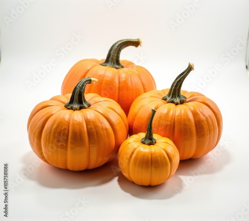 pumpkins different vegetables on white background