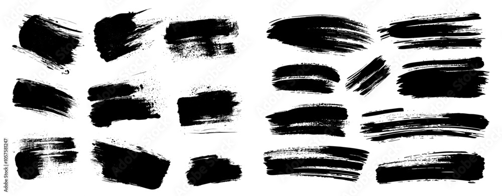 Grunge brush strokes in black on a white background. Grunge brush strokes in black on a white background.