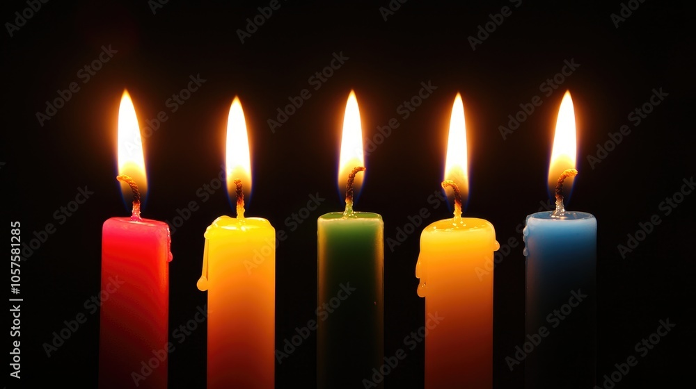 Candles glowing on the fourth Sunday of Advent Candles glowing on the fourth Sunday of Advent