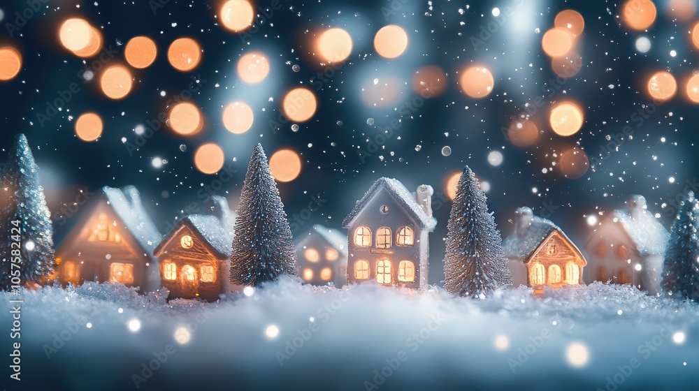 Fototapeta premium Christmas decorations with beautiful bokeh background