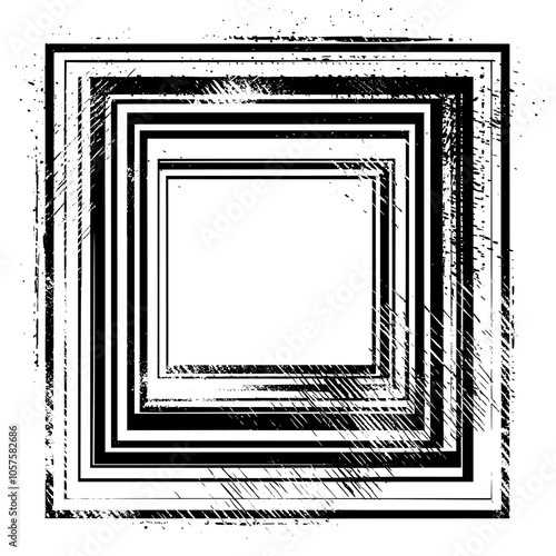 Modern illustration with hand drawn square frames in sketchy style. Doodle frames with black frame on white background. Eps file 34.