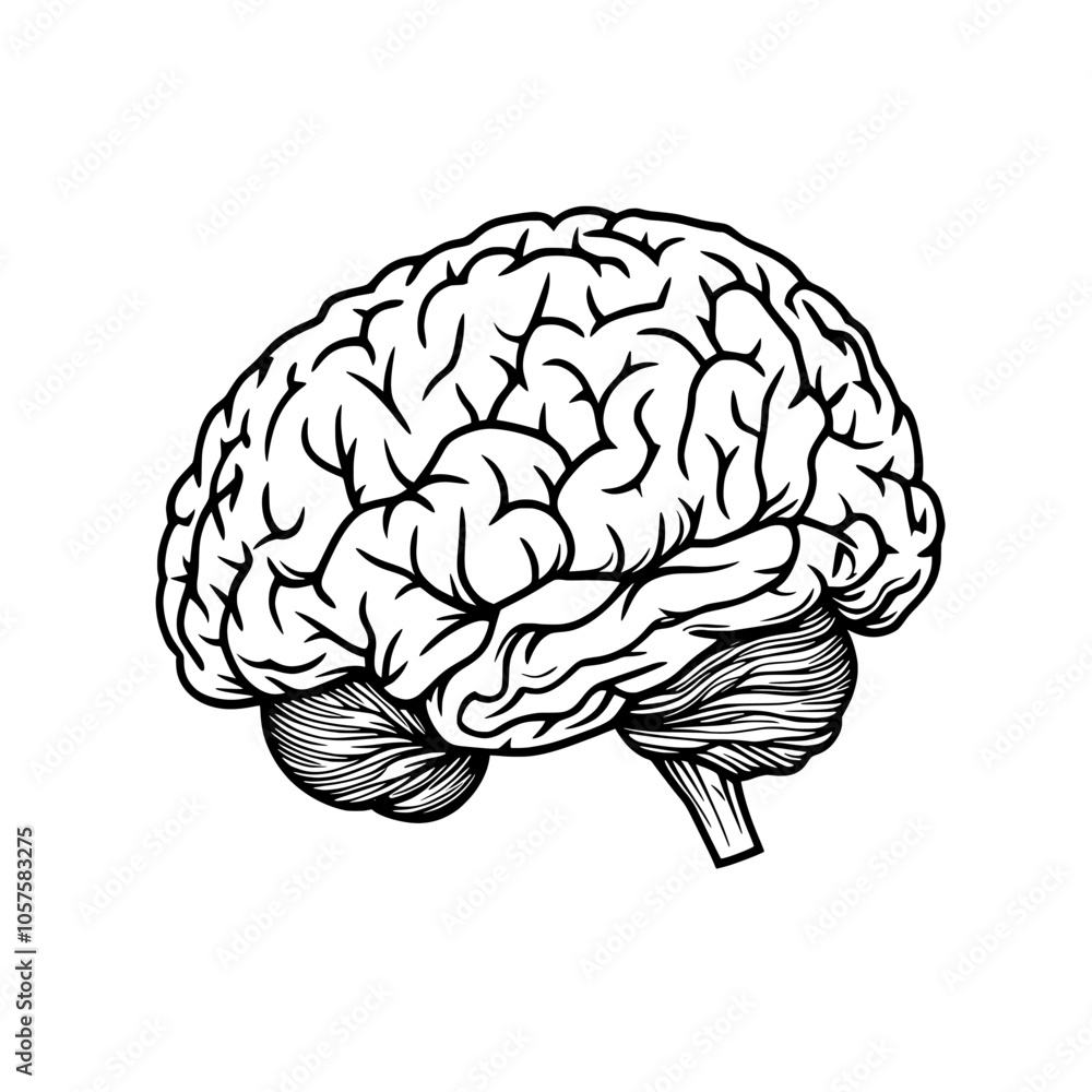 Design template with isolated brain icon Design template with isolated brain icon