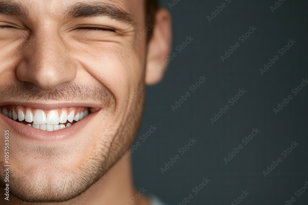Close-up of face split between laughter and sorrow, emotional contradiction Close-up of face split between laughter and sorrow, emotional contradiction