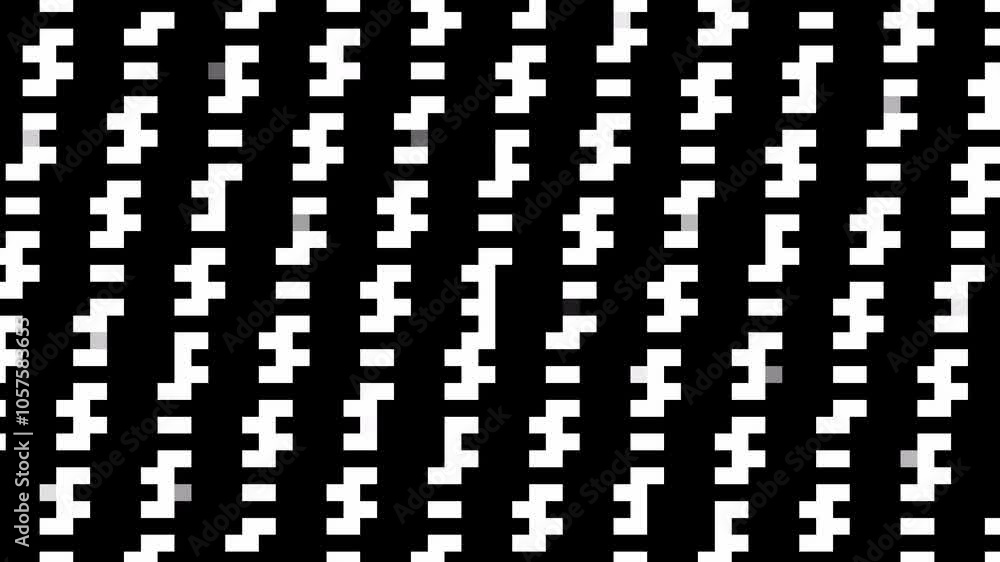 Checkered background.Seamless loop animation .Geometric wallpaper 4k. Backdrop with black and white shapes. Checkered background.Seamless loop animation .Geometric wallpaper 4k. Backdrop with black and white shapes.