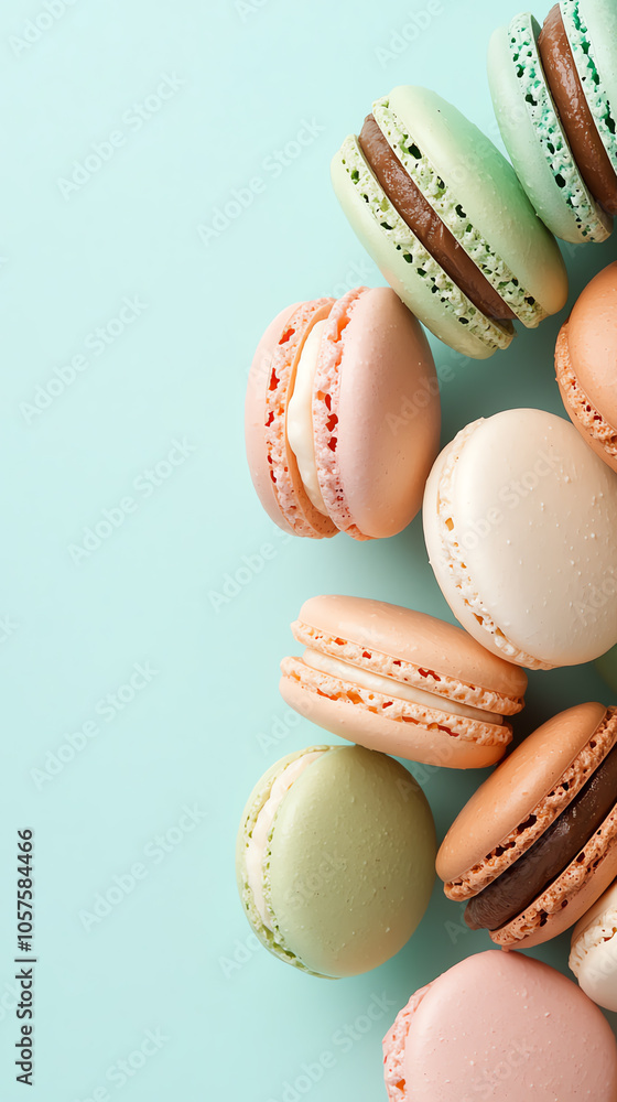 Delightful tower of colorful macarons a stunning wedding dessert table displaying sweet elegance Delightful tower of colorful macarons a stunning wedding dessert table displaying sweet elegance