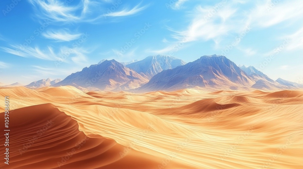 Naklejka premium Desert Mountains Landscape