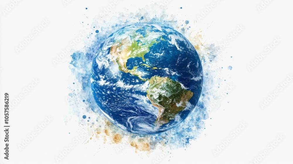 Watercolor Earth Illustration Watercolor Earth Illustration