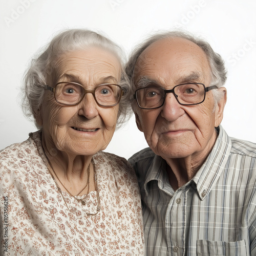 Happy Elderly Couple Isolated