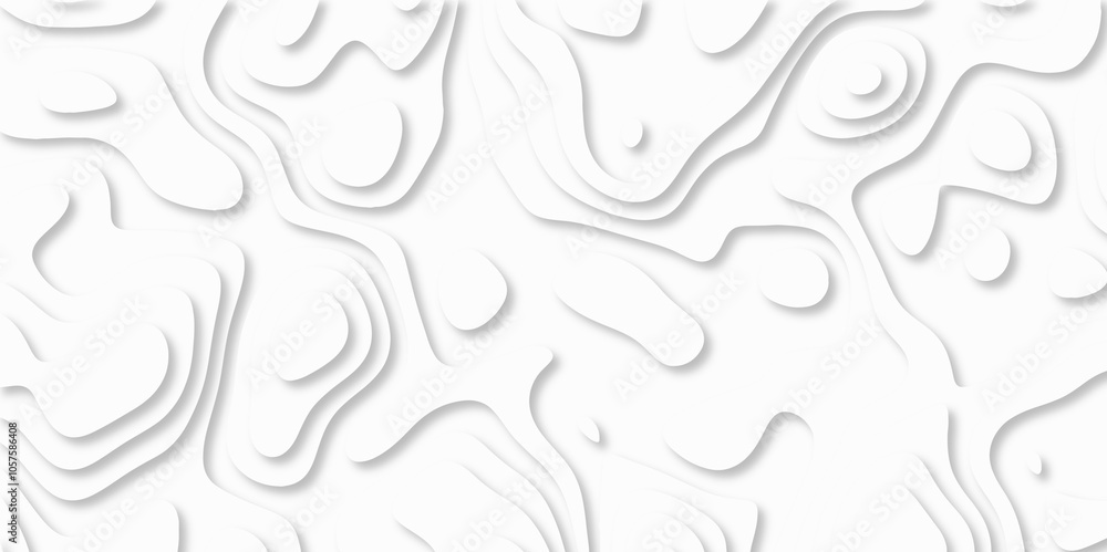 Abstract White paper cut background with lines. white line drawing geometric paper art design. 3d papercut decoration textured with wavy layers. 3d realistic design used for banner, posters. line maps Abstract White paper cut background with lines. white line drawing geometric paper art design. 3d papercut decoration textured with wavy layers. 3d realistic design used for banner, posters. line maps