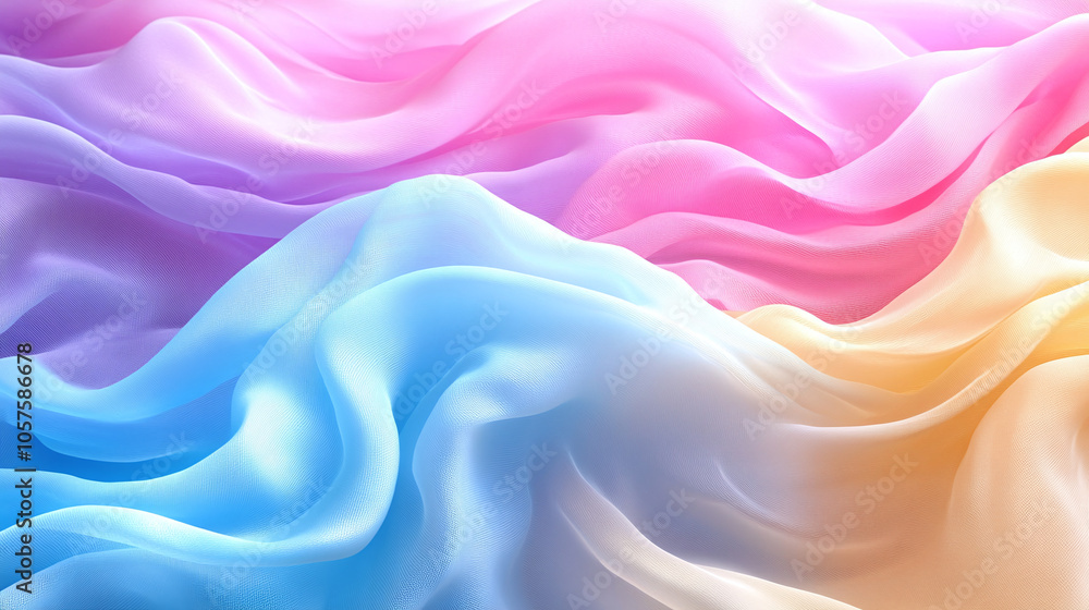 Obraz premium Pastel Gradient Mesh: Soft, gradient mesh of pastel colors blending into each other, creating a smooth, soothing background