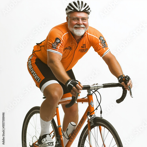 Man Cycling Isolated