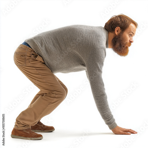 Man Leaning Isolated