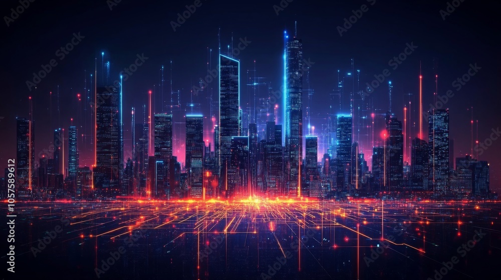 Futuristic Digital Cityscape Futuristic Digital Cityscape